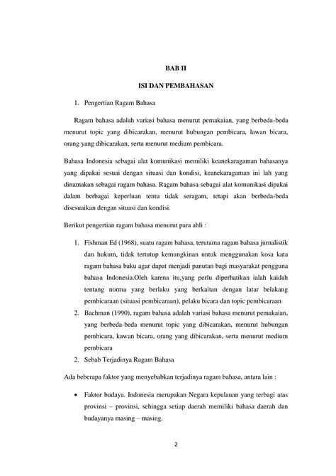 Solution Makalah Ragam Bahasa Studypool