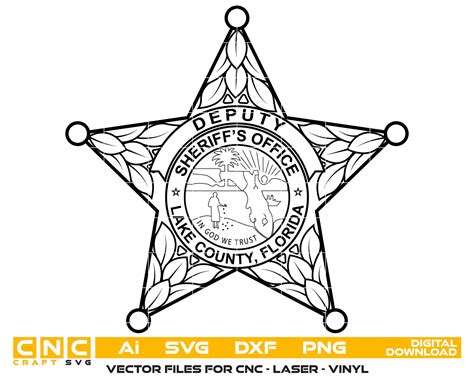 Lake County Sheriff Badge Vector Art Aisvg Dxf Png Digital Files