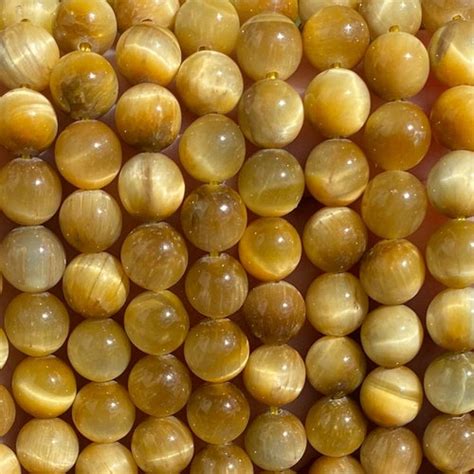 Yellow Tiger Eye Beads Grade Aaa Polished Round Natural Etsy