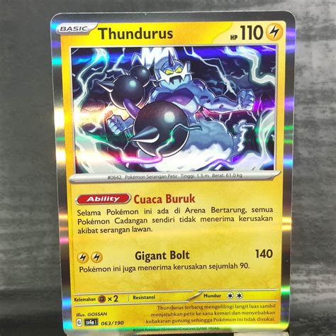 Jual Thundurus 063 190 Holo Foil RegG Kartu Pokemon Listrik Harta