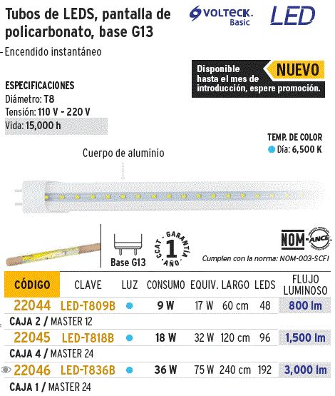 Led T B Truper Volteck Tubo De Led T W Base G Pantalla