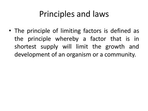 Law Of Limiting Factors