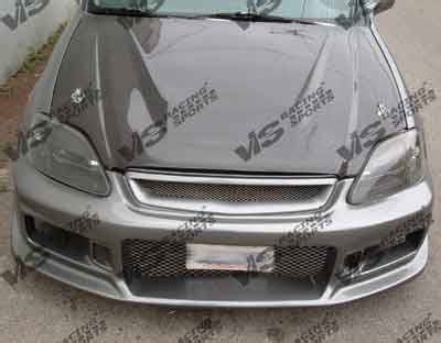 Honda Civic 2DR 4DR VIS Racing Invader Black Carbon Fiber Hood