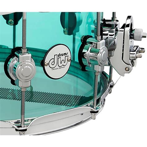 Dw Design Series Sea Glass Acrylic Snare Drum Chrome Hardware With Road Runner Bag Guitar Center