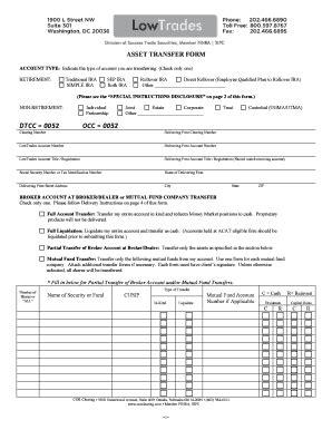 Fillable Online Account Transfer Form LowTrades Fax Email Print