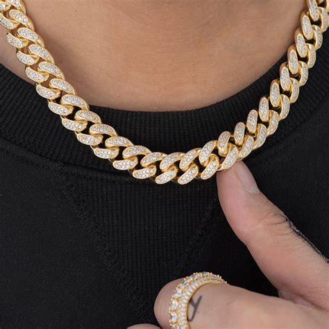 Diamond Miami Cuban Link Chain 12mm In Yellow Gold Drmd Jewelry