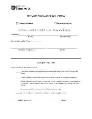 Fillable Online Form Cultural Arts Extracurricular Scholarship Form Rev