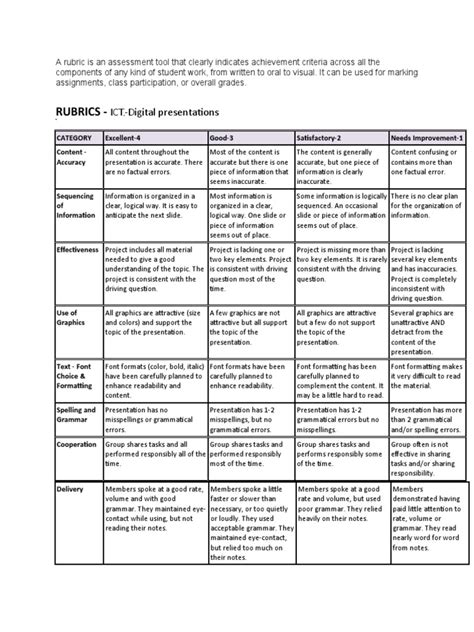 Assessment Rubrics Pdf Experiment Scientific Method