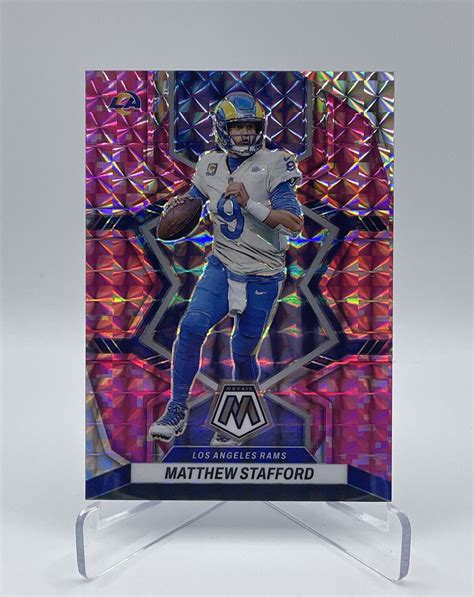 Matthew Stafford Panini Mosaic Pink Camo Prizm Card Rams Ebay