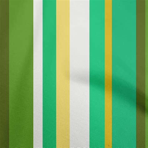 OneOone Silk Tabby Sea Green Fabric Stripes Sewing Material Print