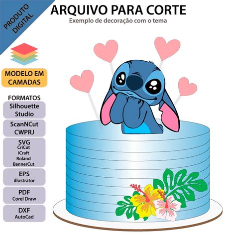 Arquivo Topo De Bolo Lilo E Stitch Novodoor Tr