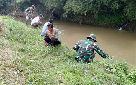 Satgas Citarum Sektor Ciparay Rutin Lakukan Pembersihan Bantaran