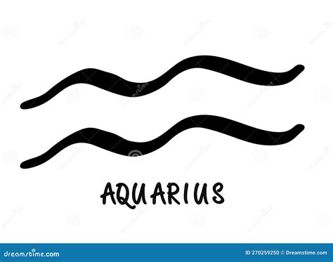 Astrological Aquarius Zodiac Sign Hand Drawn Vector Illustration