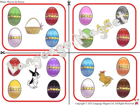 Spanish Easter Egg And Colours Bingo Game Teaching Resources