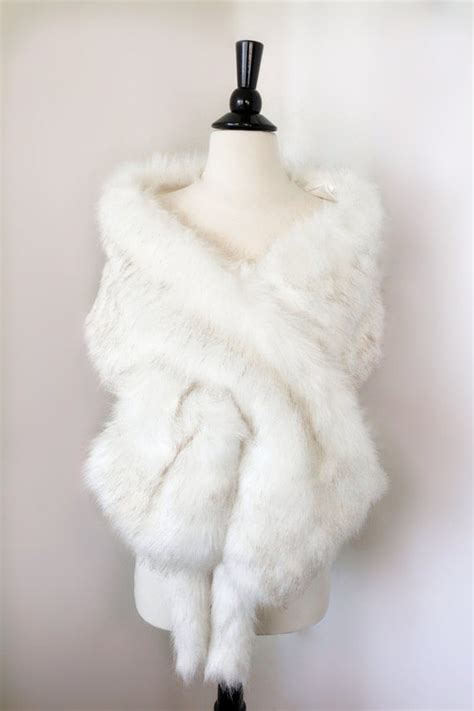 Ivory Faux Fur Bridal Wrap Wedding Fur Shrug White Fur Wrap