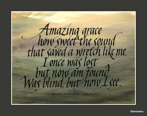 amazing grace calligraphy print by bellaletra on Etsy