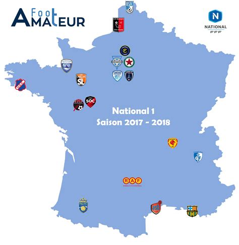 La Carte De France Du Championnat National Grenoblefoot