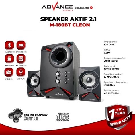 Speaker Advance M Bt Cleon Multimedia With Subwoofer System Lazada