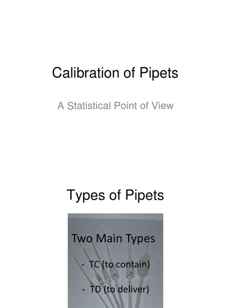 Calibration of Pipets | PDF | Errors And Residuals | Calibration