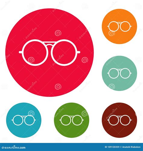 Round Lens Icons Circle Set Vector Stock Vector Illustration Of