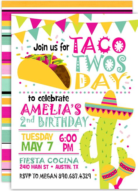 Taco Twosday Invitation Taco Twosday Party Taco Tuesday - Etsy | Kids ...