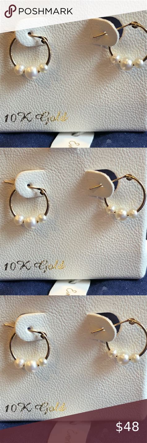 Everlasting Gold K Gold Freshwater Cultured Pearl Hoop Earrings