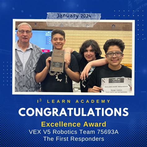 Robotics Team Awarded Excellence Award Mike Ocallaghan Ms I3 Learn