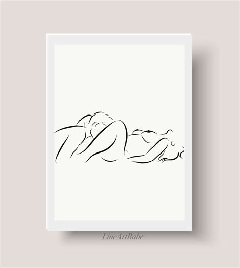 Minimalist Oral Sex Erotic Line Art Oral Sex Art Sensual Line Art Abstract Couple Couple