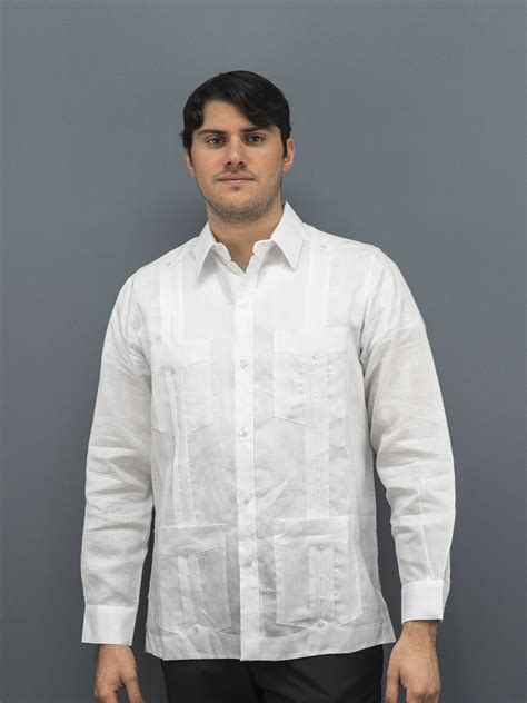 Daccord Mens Guayaberas The Rancher White Cotton Guayabera 2509