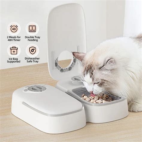 2 Mahlzeiten Automatische Tier F Tterung Smart Cat Food Spender F R