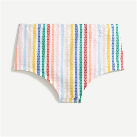 J Crew Boy Short Bikini Bottom In Suckered Rainbow Stripe For Women