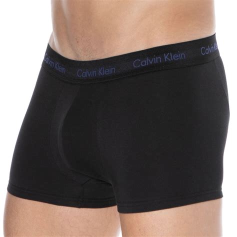 Calvin Klein 3 Pack Cotton Stretch Trunks Black Color Logo Inderwear