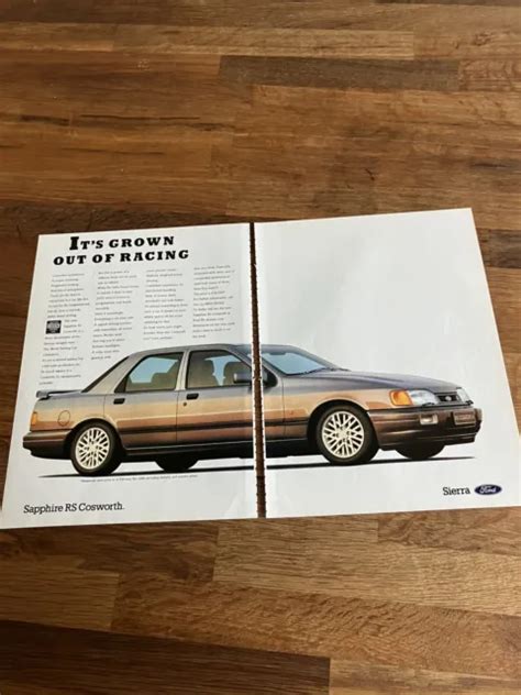 Original Ford Sierra Sapphire Rs Cosworth Magazine Advert Poster Retro