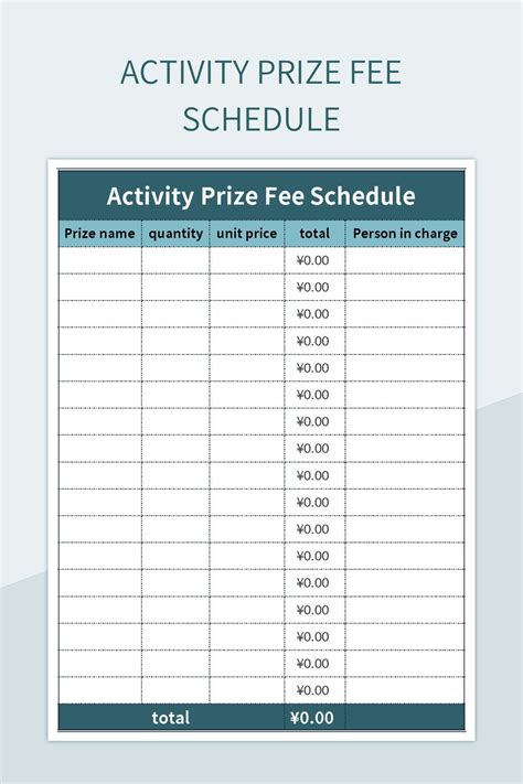 Free Fee Schedule Templates For Google Sheets And Microsoft Excel ...