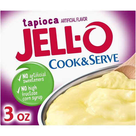 Jell O Cook And Serve Tapioca Fat Free Pudding And Pie Filling Mix 3 Oz Box