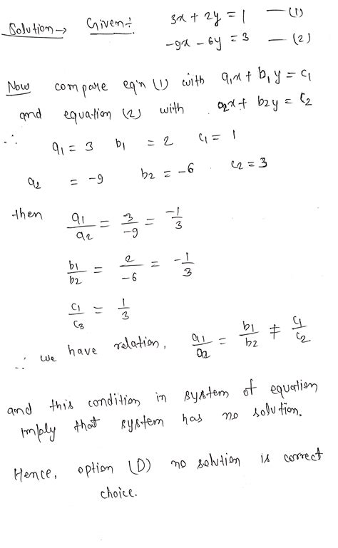 [solved] How Many Solutions Does The Following System Have 3x 2y 1