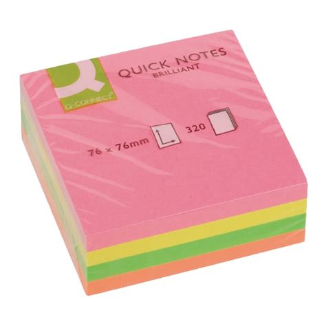 76 X 76mm Neon Sticky Notes Cube Priory Direct