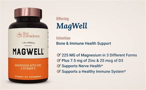 Live Conscious Magwell Magnesium Supplement With Zinc And D3 Complex