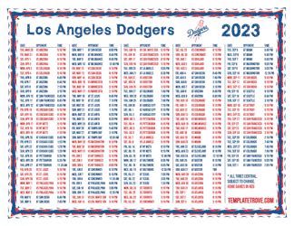 Printable 2023 Los Angeles Dodgers Schedule