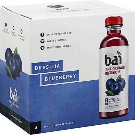 Bai Brasilia Blueberry Antioxidant Infused Beverage 18 Fl Oz Bottles