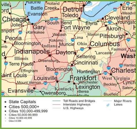 Map Of Ohio And Kentucky With Cities | Hiking In Map