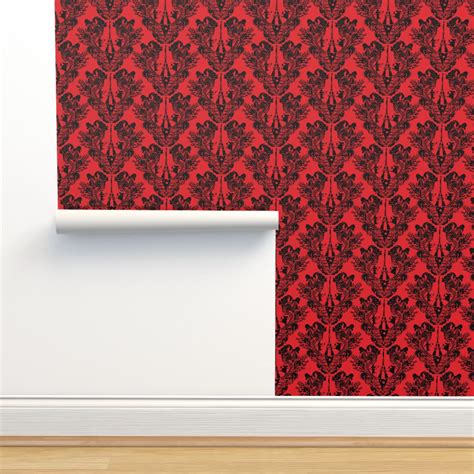 Rat Wallpaper - red Wallpaper | Spoonflower