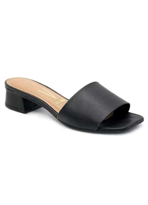 Tamanco Vizzano Salto Baixo Pelica Feminino Preto Cabana Magazine