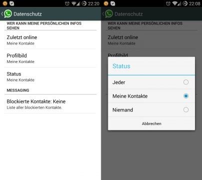 Datenschutz Einstellungen Bei WhatsApp
