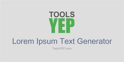 Lorem Ipsum Text Generator | ToolsYEP