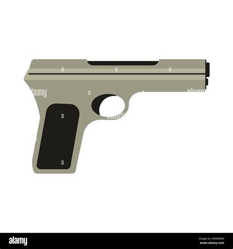 Pistola Arma Vettore Illustrazione Nero Crimine Pistola Icona Trigger