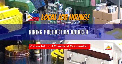 Local Job Hiring Production Worker For Kolora Ink And Chemical