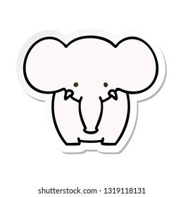 Sticker Quirky Hand Drawn Cartoon Elephant Stock Vector Royalty Free