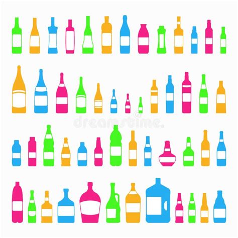 Estilo Colorido Determinado Del Icono De Las Botellas Y De Los Vidrios