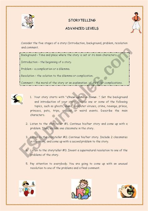 Storytelling Esl Worksheet By Barbarachiote